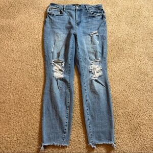 Judy Blue Skinny Fit Jeans Women's Size 14W Destroyed Distressed Blue JB8884